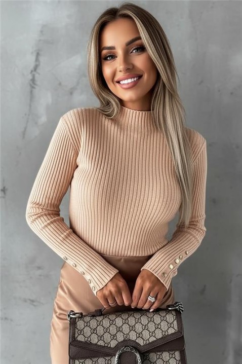 Sweter ZANBRILDA BEIGE, Kolor :  beżowy, IVET.PL - Modna odzież
