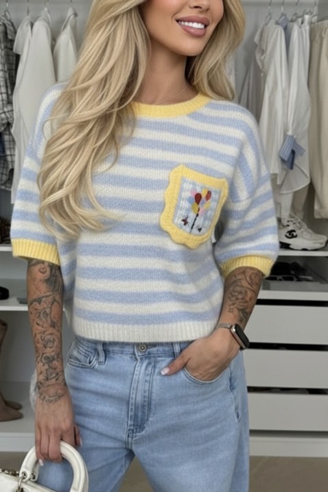 Sweter PLOLELONDA SKY, Kolor : błękitny, IVET.PL - Modna odzież