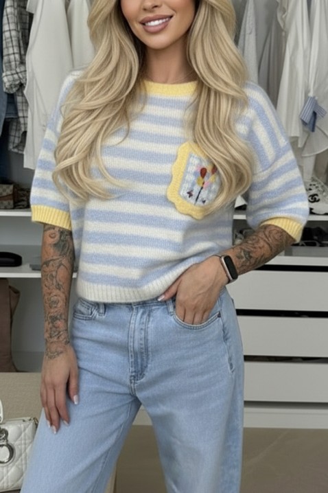 Sweter PLOLELONDA SKY, Kolor : błękitny, IVET.PL - Modna odzież