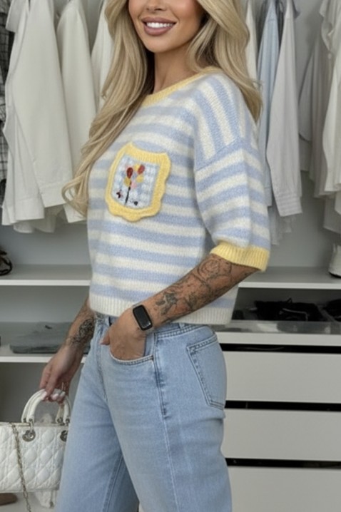 Sweter PLOLELONDA SKY, Kolor : błękitny, IVET.PL - Modna odzież