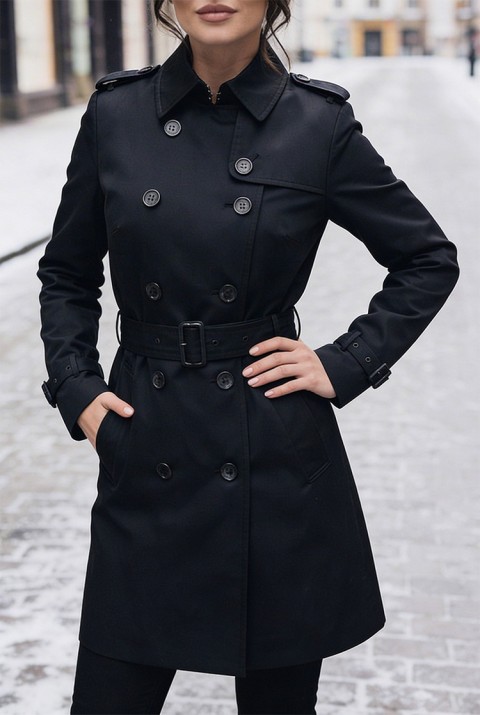 Trencz LORVELMA, Kolor : czarny, IVET.PL - Modna odzież