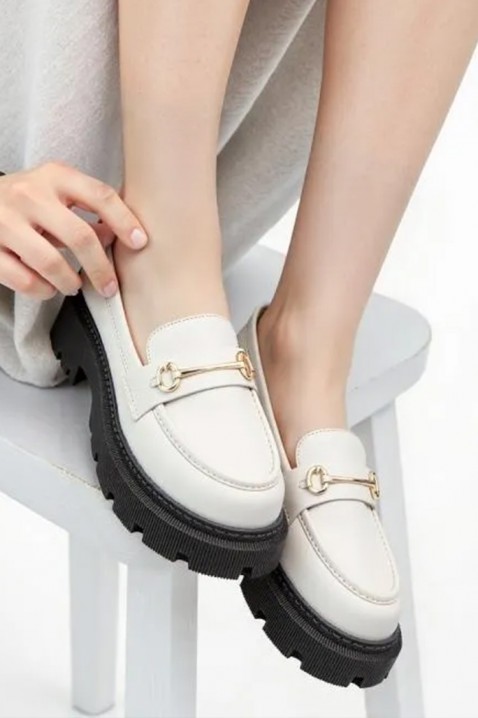 Mokasyny KSIOVERLA ECRU, Kolor : ecru, IVET.PL - Modna odzież