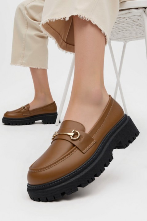 Mokasyny KSIOVERLA BROWN, Kolor : jasnobrązowy, IVET.PL - Modna odzież