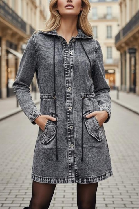 Kurtka jeansowa ANREOLA, Kolor : szary, IVET.PL - Modna odzież