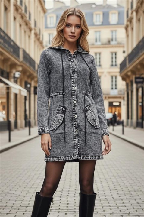 Kurtka jeansowa ANREOLA, Kolor : szary, IVET.PL - Modna odzież