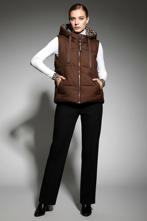 Kamizelka CLERMONA BROWN, Kolor : brązowy, IVET.PL - Modna odzież