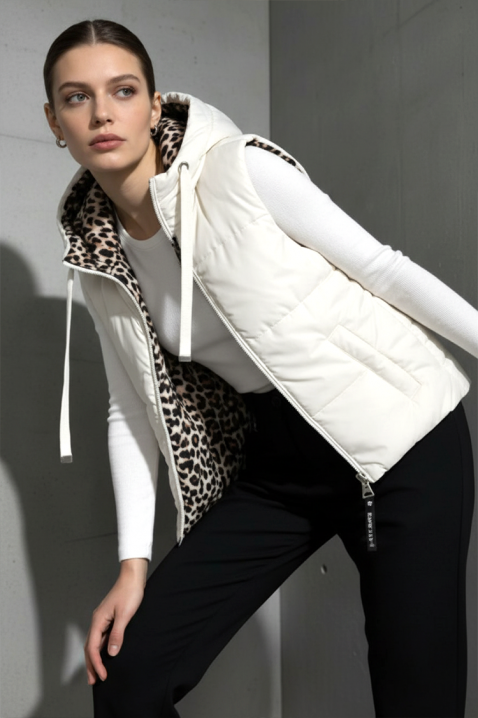 Kamizelka CLERMONA WHITE, Kolor : biały, IVET.PL - Modna odzież