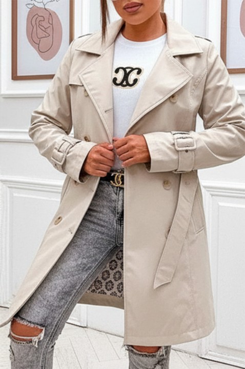 Trencz GRELOZA ECRU, Kolor : ecru, IVET.PL - Modna odzież