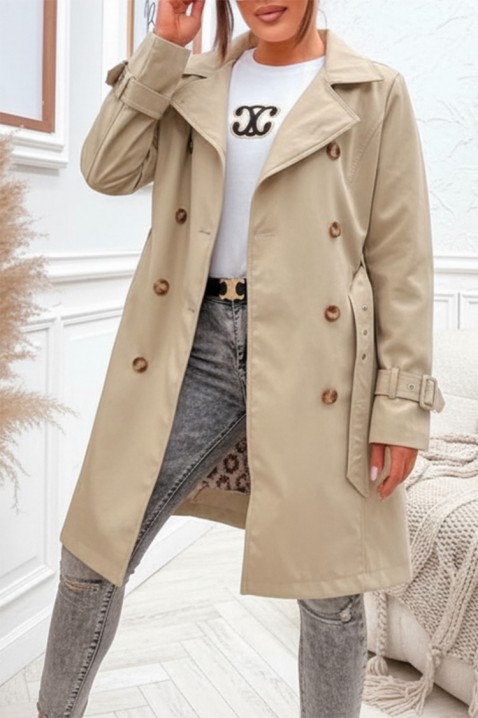 Trencz GRELOZA BEIGE, Kolor :  beżowy, IVET.PL - Modna odzież
