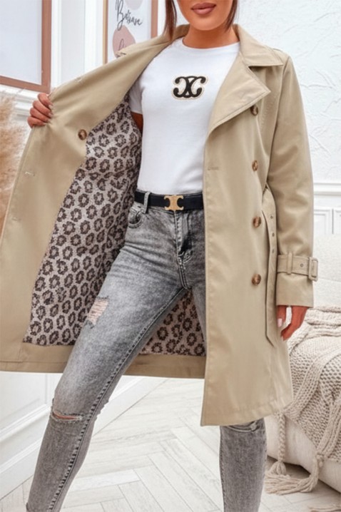 Trencz GRELOZA BEIGE, Kolor :  beżowy, IVET.PL - Modna odzież