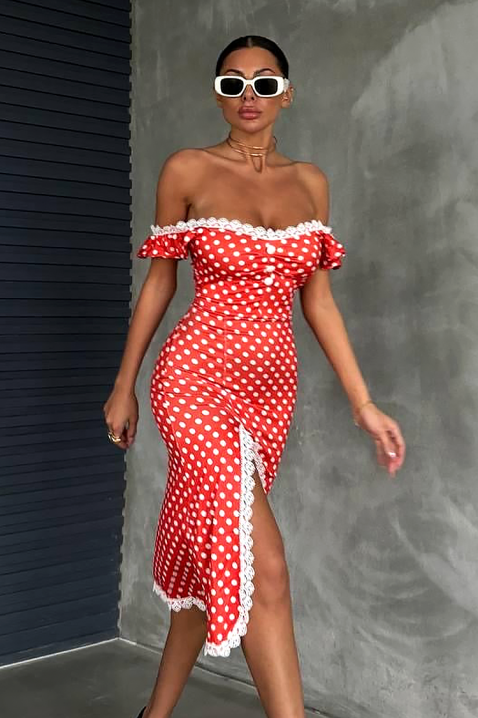 Sukienka MREVILDA, Kolor : czerwony, IVET.PL - Modna odzież