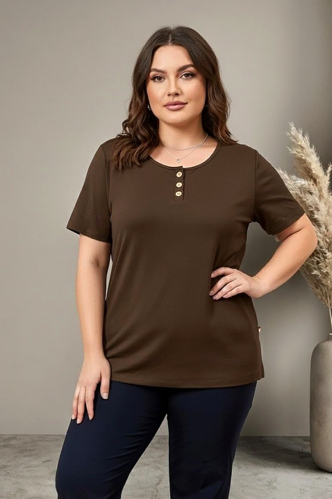 Koszulka SILORZA BROWN, Kolor : brązowy, IVET.PL - Modna odzież