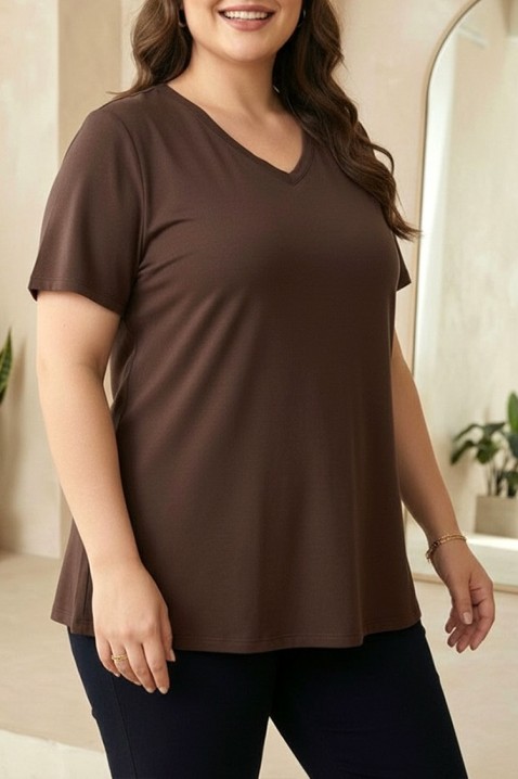 Koszulka OBRILDA BROWN, Kolor : brązowy, IVET.PL - Modna odzież