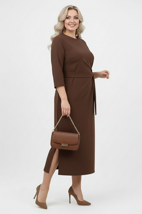 Sukienka VREFIONA BROWN, Kolor : brązowy, IVET.PL - Modna odzież