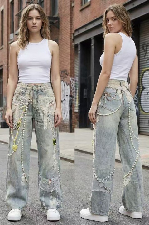 Jeansy PRESLOVELA, Kolor : jasnnoszary, IVET.PL - Modna odzież