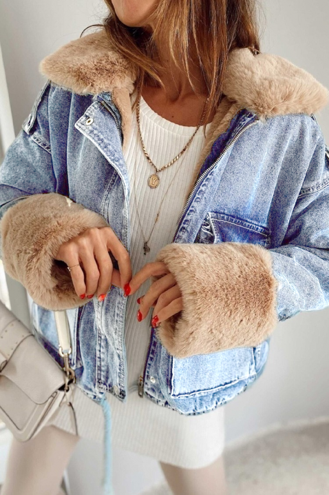 Kurtka jeansowa MINONZA, Kolor : chabrowy, IVET.PL - Modna odzież