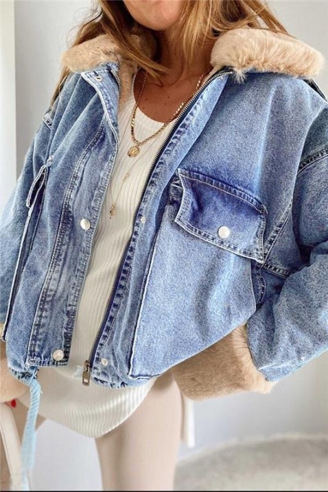 Kurtka jeansowa MINONZA, Kolor : chabrowy, IVET.PL - Modna odzież