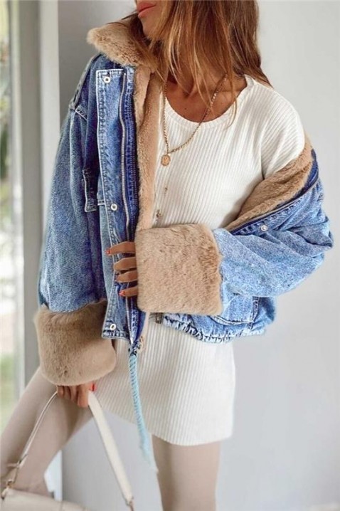 Kurtka jeansowa MINONZA, Kolor : chabrowy, IVET.PL - Modna odzież