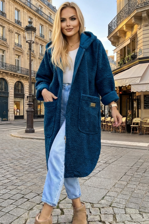 Płaszcz ZLOVERDA PETROL, Kolor : petrol, IVET.PL - Modna odzież