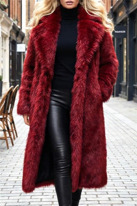 Płaszcz DIVELZA, Kolor : bordowy, IVET.PL - Modna odzież