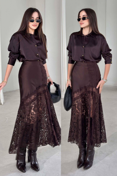 Spódnica DANZOLA BROWN, Kolor : brązowy, IVET.PL - Modna odzież