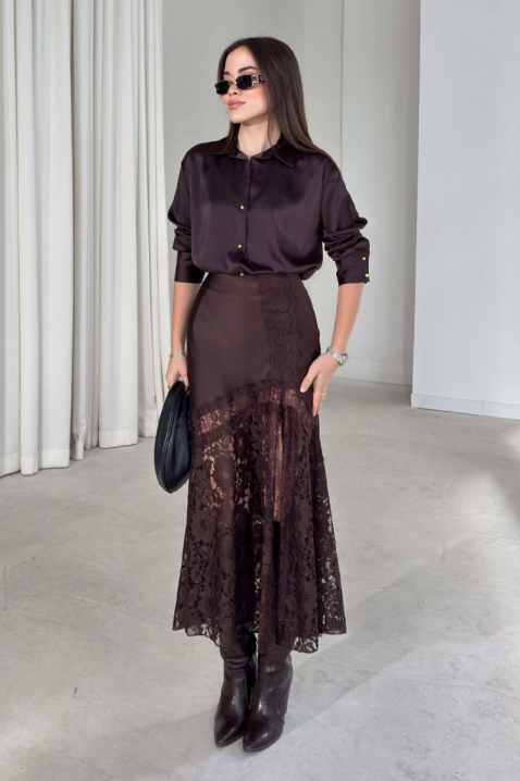 Spódnica DANZOLA BROWN, Kolor : brązowy, IVET.PL - Modna odzież