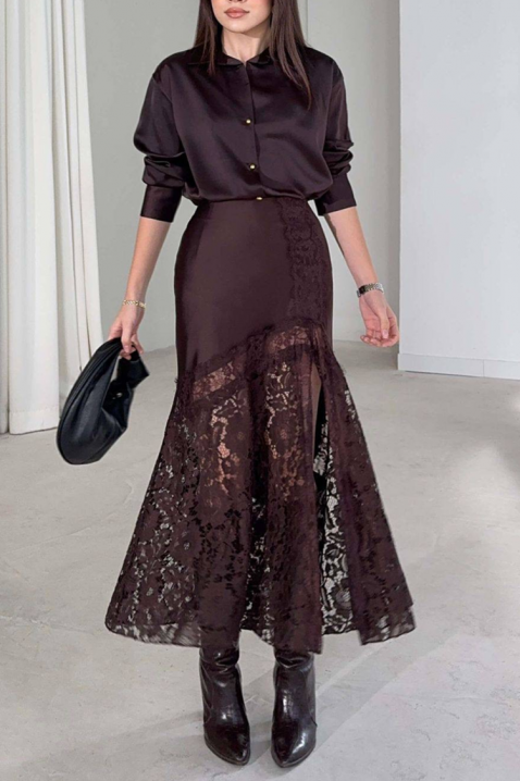 Spódnica DANZOLA BROWN, Kolor : brązowy, IVET.PL - Modna odzież