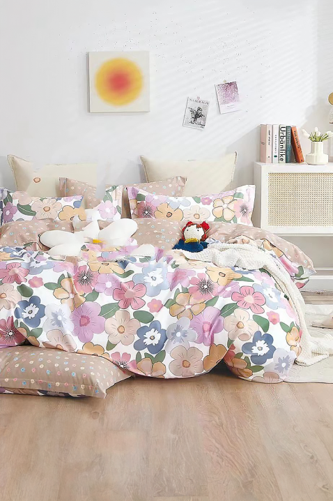 Komplet pościeli ZOLMEJA 160x200 cm bawełna - 4 elementy, Kolor : wielokolorowy, IVET.PL - Modna odzież