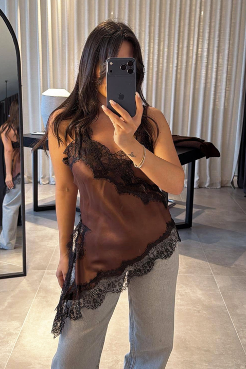 Top LUCINDA BROWN, Kolor : brązowy, IVET.PL - Modna odzież