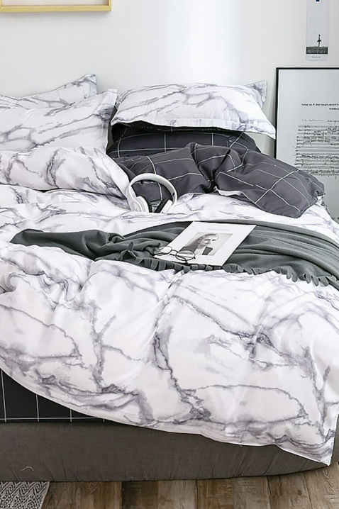 Komplet pościeli ANARELFA 160x200 cm bawełna - 4 elementy, Kolor : szary, IVET.PL - Modna odzież