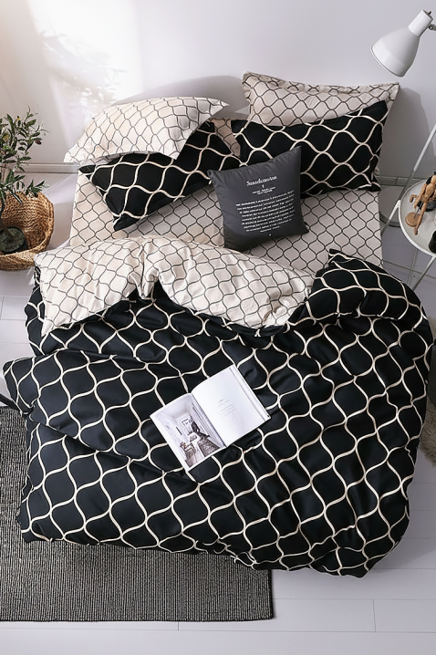 Komplet pościeli MIOXEJA 160x200 cm bawłena - 4 elementy, Kolor : czarny, IVET.PL - Modna odzież