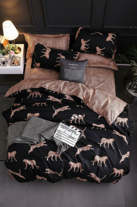 Komplet pościeli BLUNEGA 160x200 cm bawełna - 4 elementy, Kolor : czarny, IVET.PL - Modna odzież