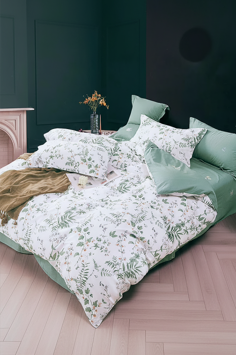 Komplet pościeli EGOLERDA 200x220 cm bawełna - 4 elementy, Kolor : biały, IVET.PL - Modna odzież