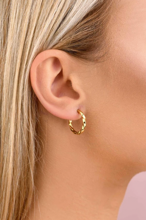 Kolczyki HEXAGONA, Kolor : złoty, IVET.PL - Modna odzież