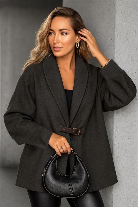 Płaszcz JERTOLFA BLACK, Kolor : czarny, IVET.PL - Modna odzież