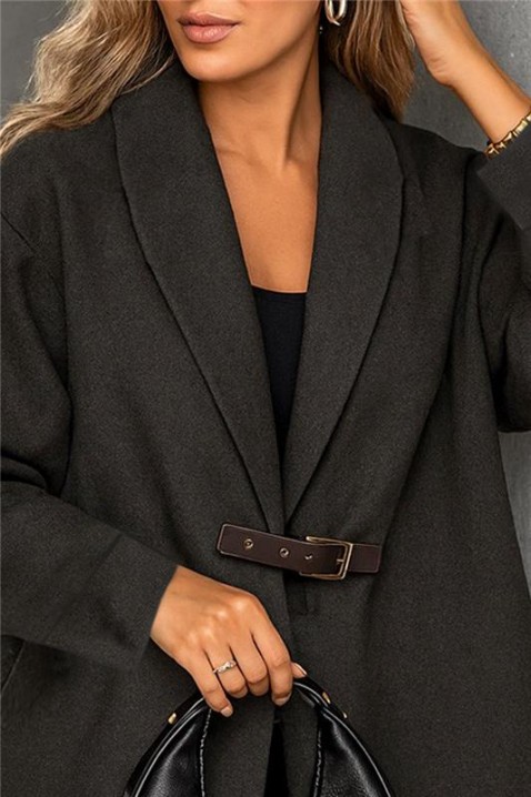 Płaszcz JERTOLFA BLACK, Kolor : czarny, IVET.PL - Modna odzież