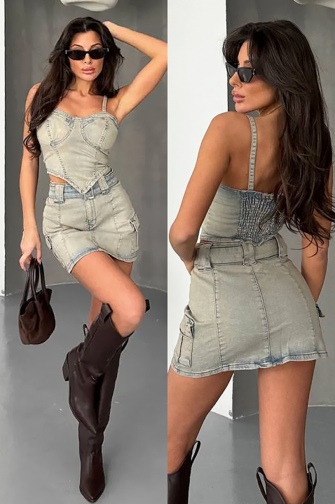 Komplet DENIVELDA, Kolor : błękitny, IVET.PL - Modna odzież