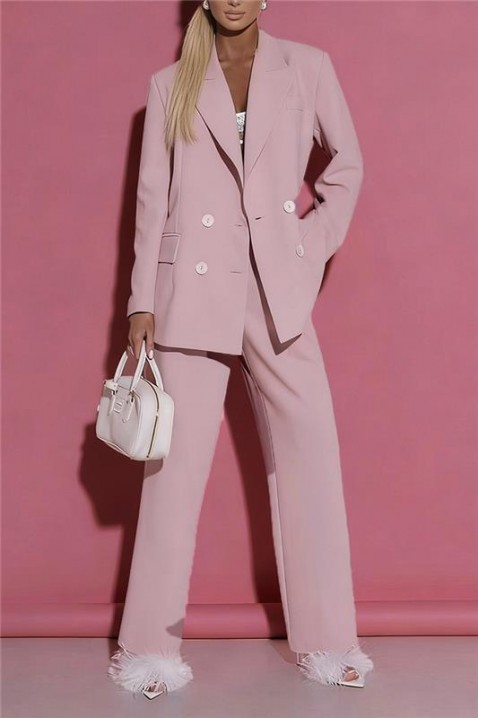 Spodnie DROVELZA PUDRA, Kolor : pudrowy róż, IVET.PL - Modna odzież