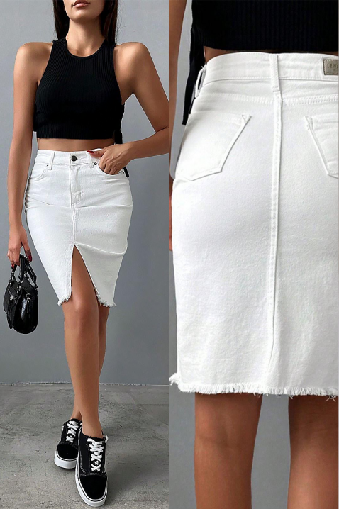 Spódnica VELNINZA, Kolor : biały, IVET.PL - Modna odzież