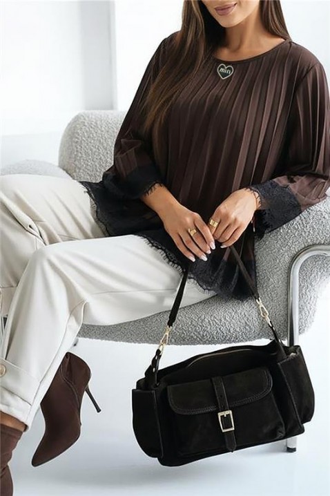 Bluzka VLANDENA BROWN, Kolor : brązowy, IVET.PL - Modna odzież