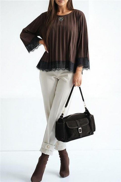 Bluzka VLANDENA BROWN, Kolor : brązowy, IVET.PL - Modna odzież