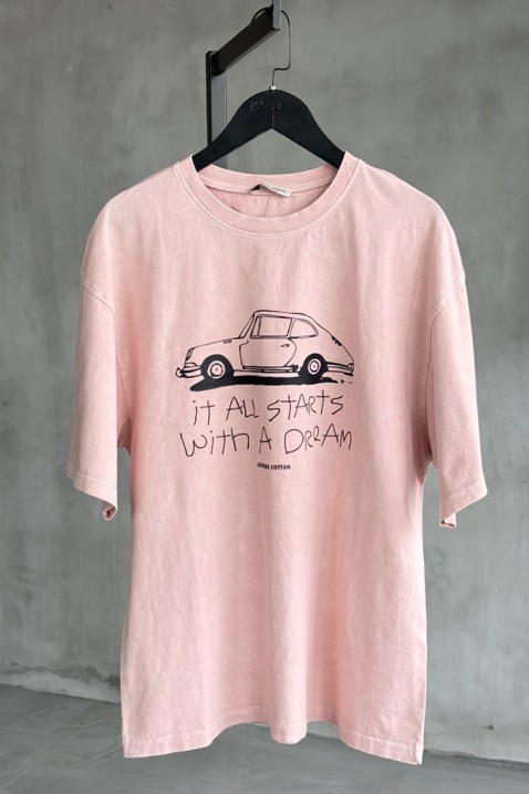 Koszulka ALEMINDA, Kolor : różowy, IVET.PL - Modna odzież