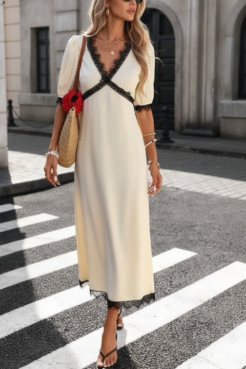 Sukienka CAROLINZA, Kolor : ecru, IVET.PL - Modna odzież