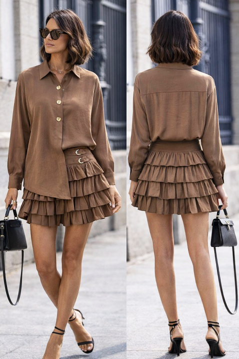 Komplet BELIMINA BROWN, Kolor : brązowy, IVET.PL - Modna odzież