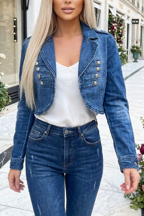 Kurtka jeansowa ELVRONDA, Kolor : chabrowy, IVET.PL - Modna odzież