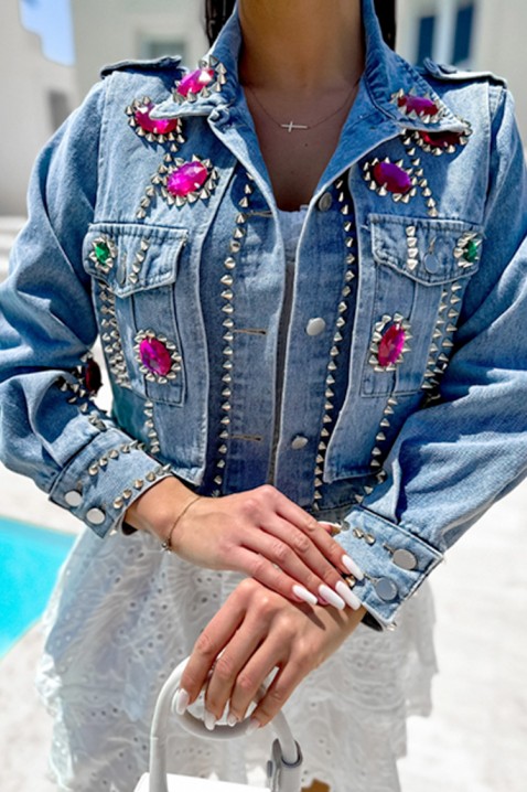 Kurtka jeansowa VELSONFA PINK, Kolor : chabrowy, IVET.PL - Modna odzież