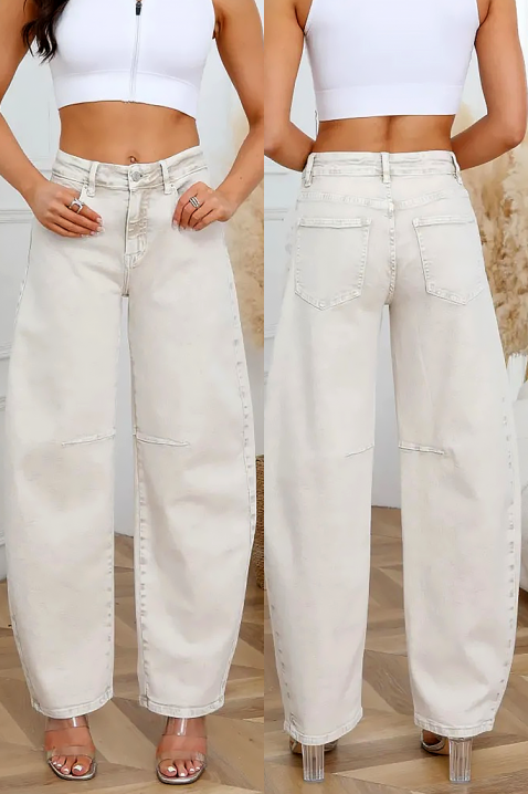 Jeansy ZAGROLDA ECRU, Kolor : ecru, IVET.PL - Modna odzież