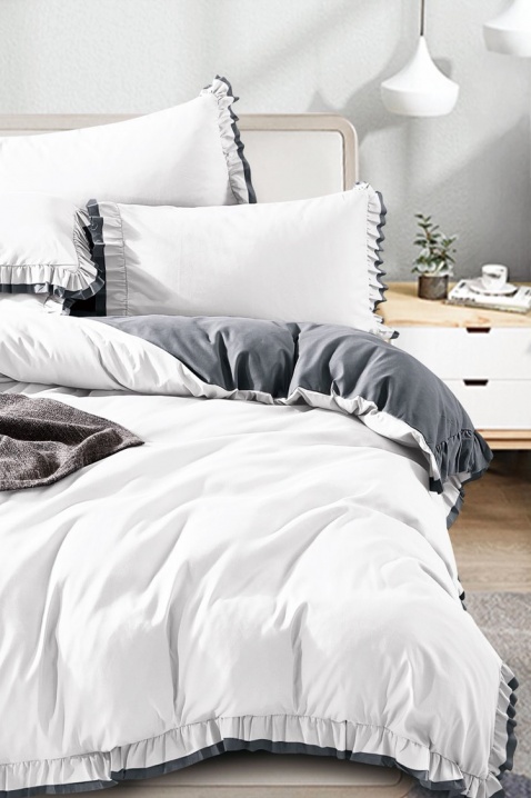 Komplet pościeli MELIOPA 200x220 cm bawełna - 3 elementy, Kolor : biały, IVET.PL - Modna odzież
