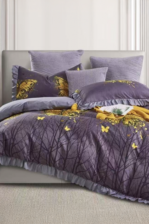 Komplet pościeli MELIORSA 200x220 cm bawełna - 3 elementy, Kolor : fioletowy, IVET.PL - Modna odzież