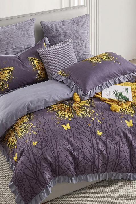 Komplet pościeli MELIORSA 200x220 cm bawełna - 3 elementy, Kolor : fioletowy, IVET.PL - Modna odzież